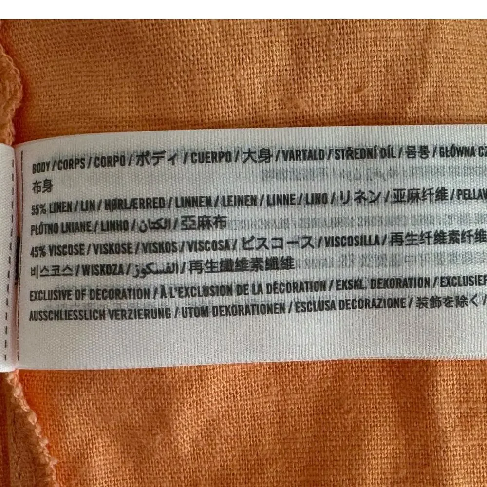Abercrombie‎ Asymmetrical Linen Blend Tiered Maxi Dress in Orange Size LP